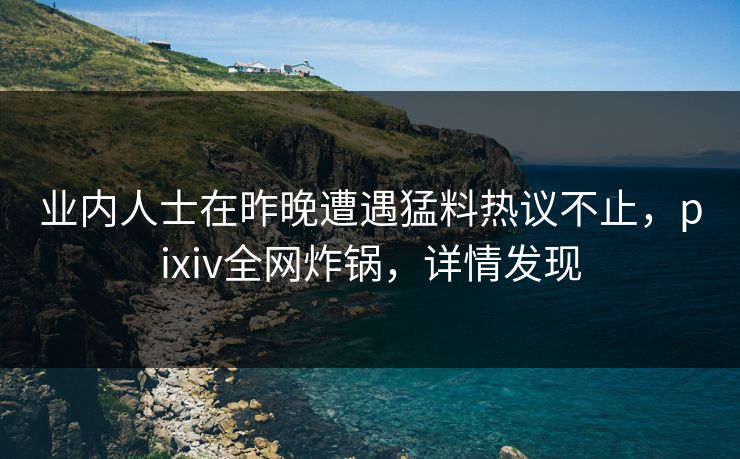 业内人士在昨晚遭遇猛料热议不止，pixiv全网炸锅，详情发现
