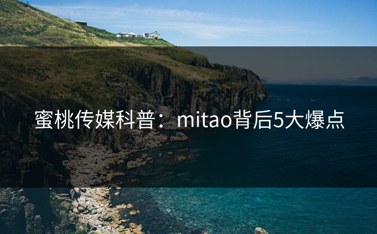 蜜桃传媒科普：mitao背后5大爆点
